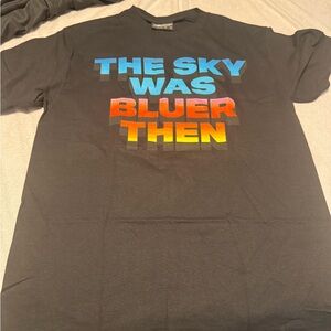 The Hundreds Black Tee with Blue and Orange Gradient Text